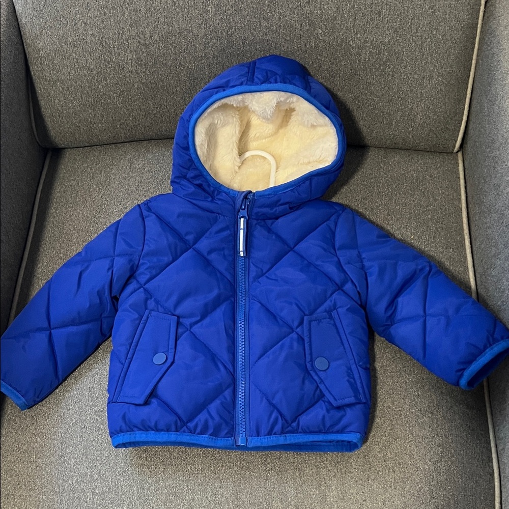 Cat and Jack Blue Hooded Coat 12 Months